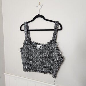 ANTHROPLOGIE x Mare Black White Tweed Crop Tank Top